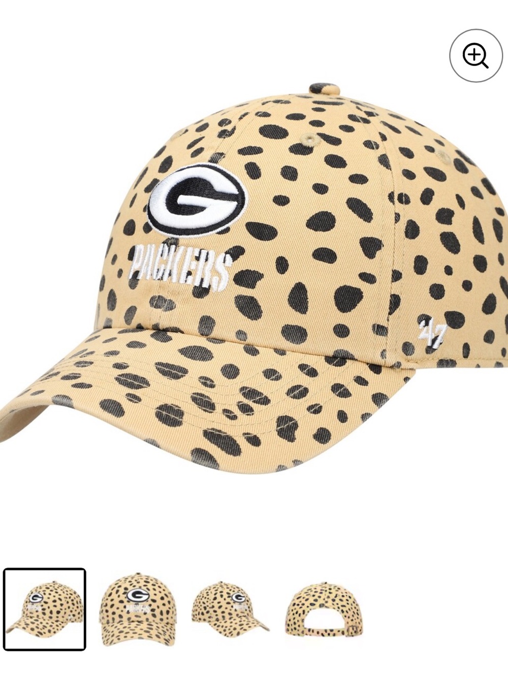 Green Bay Packers ‘47 Tan Cheetah Clean Up Adjustable Hat